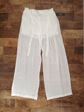 ⭐A BYER FLOWY SUMMER LOUNGE PANTS in White, size L - NWT⭐